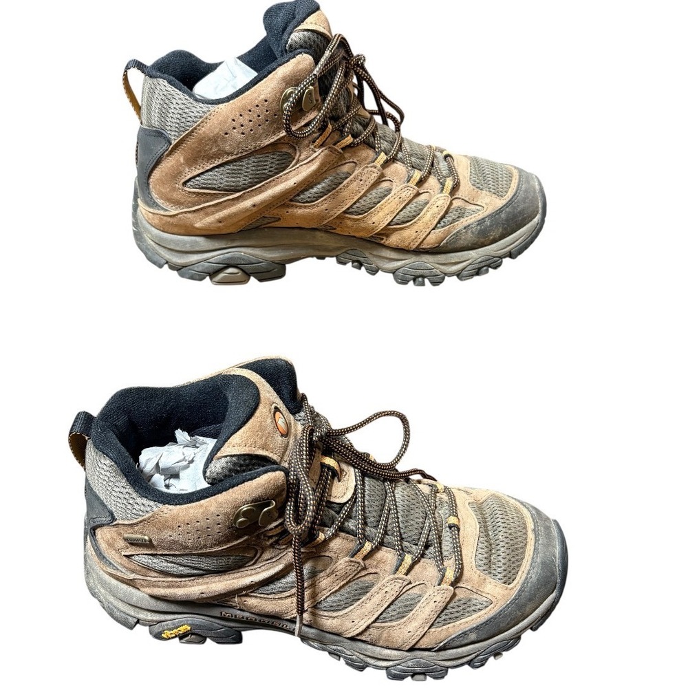 Merrell Moab 3 Mid Hiking Boots Mens 10.5 Brown Suede Vibram J035839